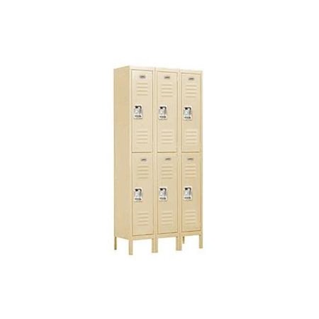 SALSBURY INDUSTRIES Salsbury Industries 62365TN-A 36 in. W x 78 in. H x 15 in. D Standard Metal Locker-Double Tier-3 Wide-Tan-Assembled 62365TN-A